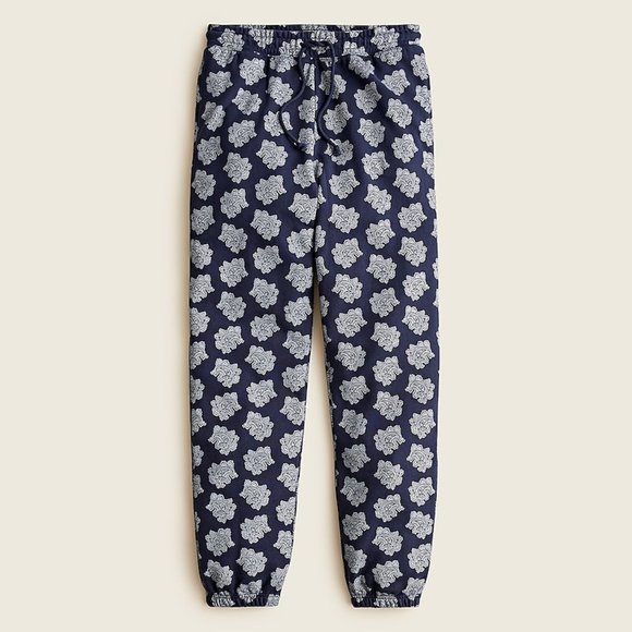 J. Crew University terry drawstring sweatpant in paisley bunch 3X